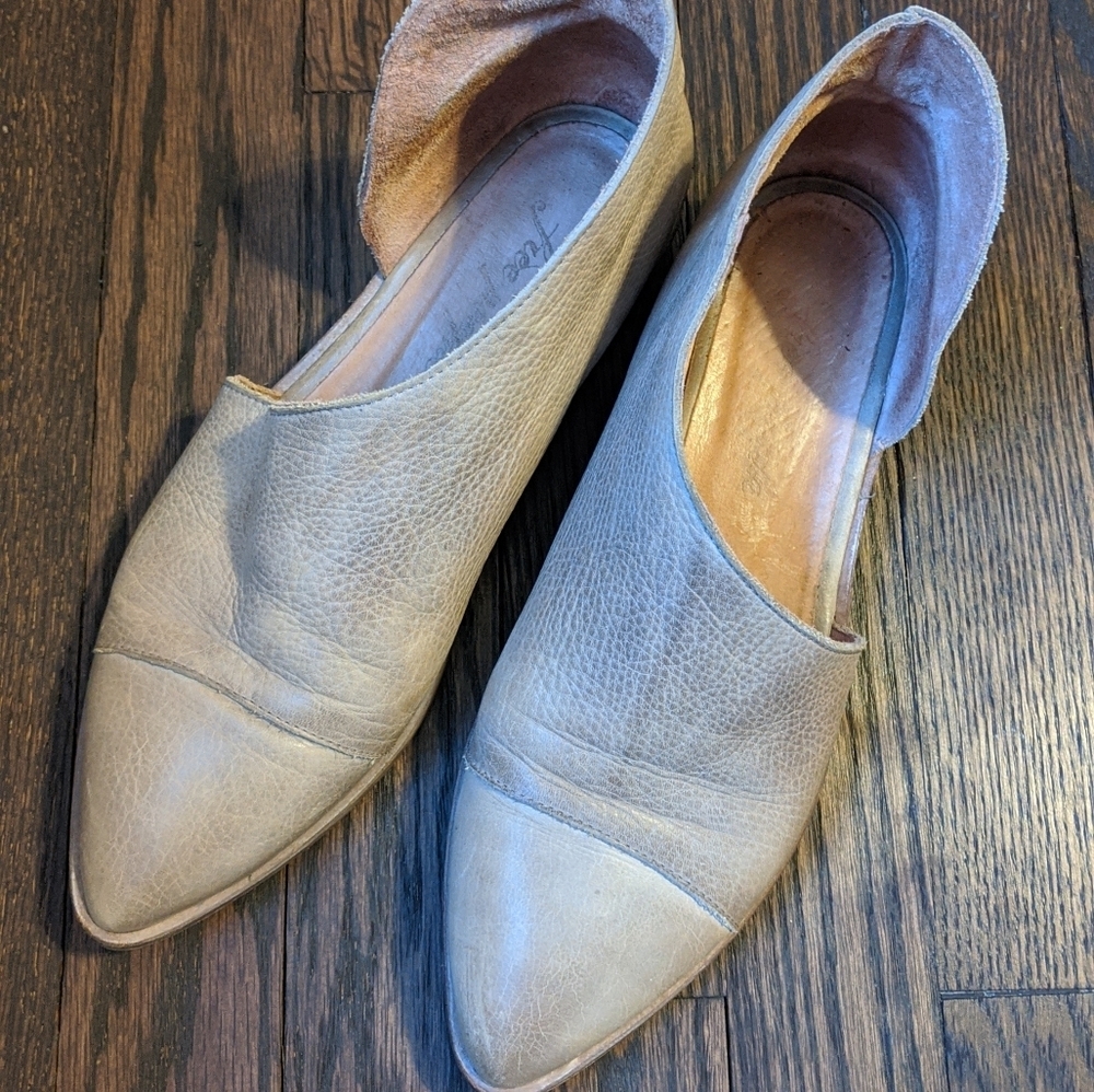 Free People Womens Royale Flats taupe size 39